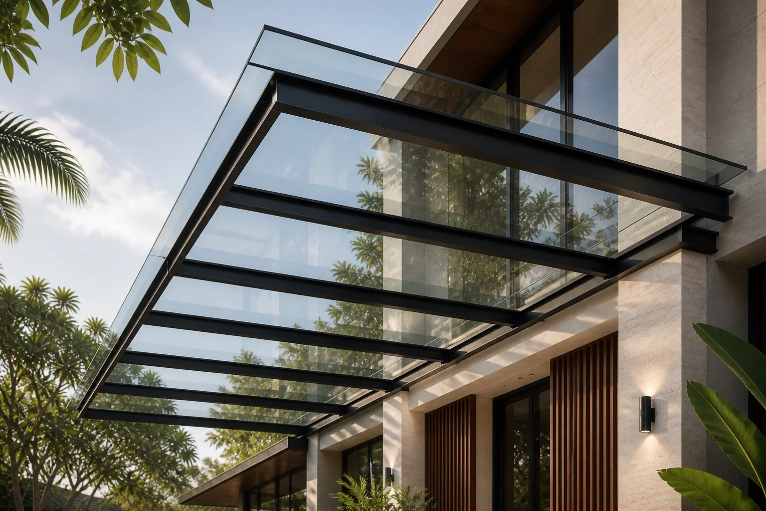 Skylight Glass Awning architectural render 2 of 4