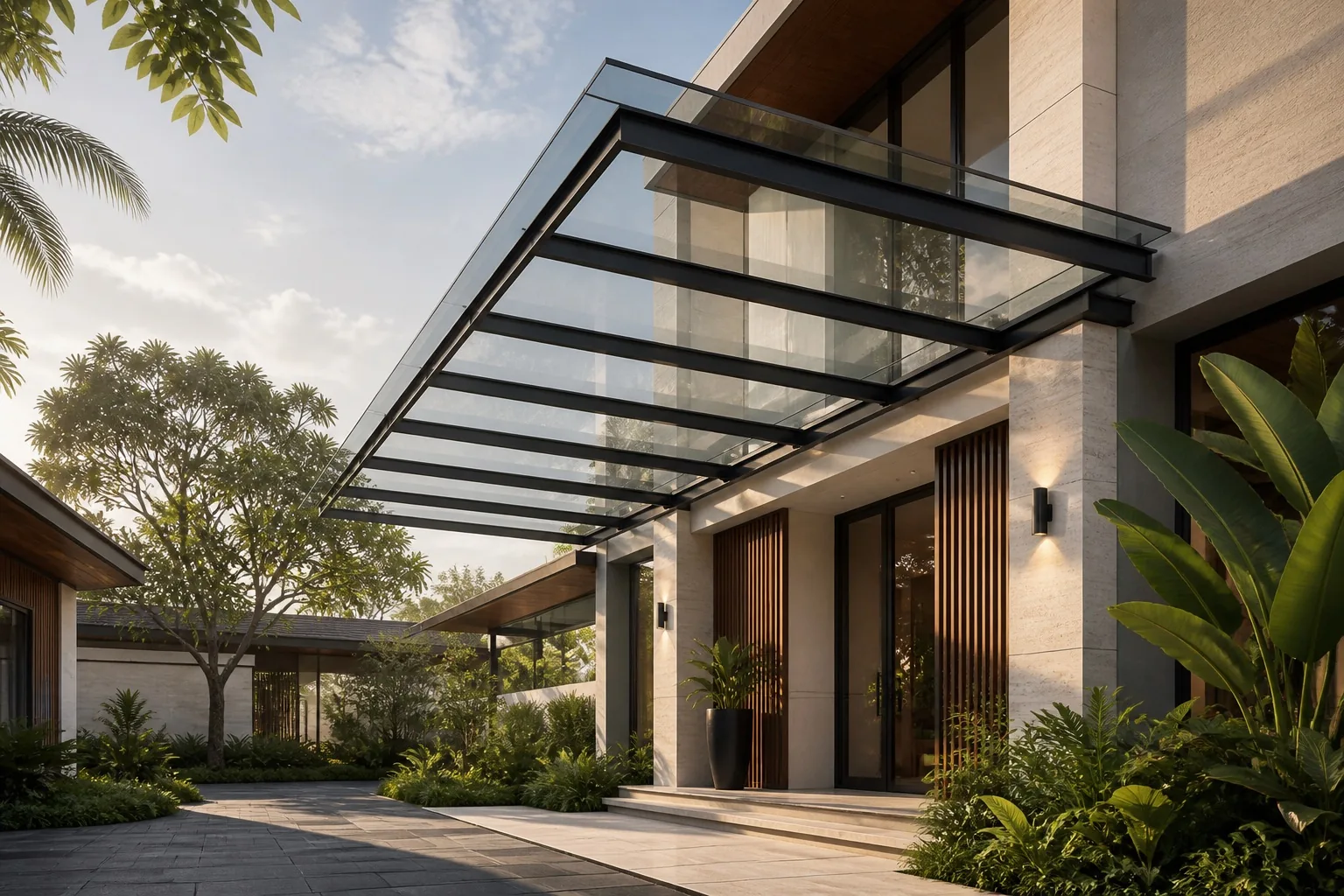 Skylight Glass Awning architectural render 1 of 4